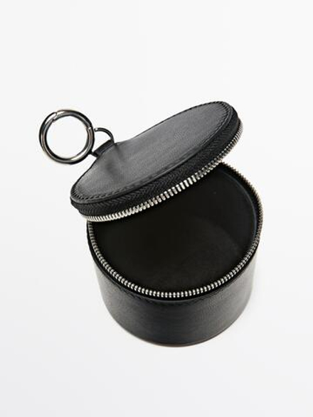 Massimo Dutti Мини-сумка круглая из кожи наппа, черный