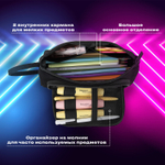 Пенал-косметичка BRAUBERG с ручкой 1 откидная планка полиэстер 22x10х8 см Black (2 штуки в упаковке)