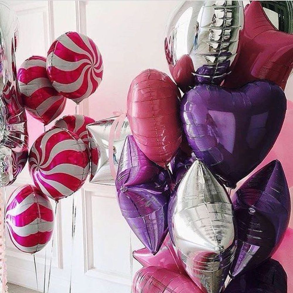 Шар (18"/46 см) Сердце, Фиолетовый