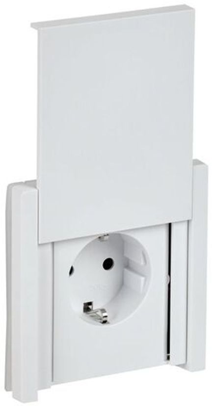 Розетка СП FORTE&PIANO16А IP44 FP219 с заземл. защ. шторки с крышкой безвинт. крепл. бел. IEK FP-R16-16-1-44-K01