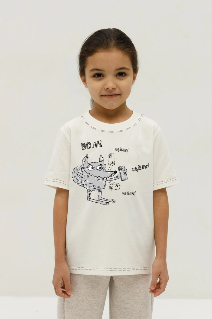 ФУТБОЛКА ДЕТСКАЯ РЕНА МОЛОЧНЫЙ ВОЛК ЩЁЛК ЩЁЛК