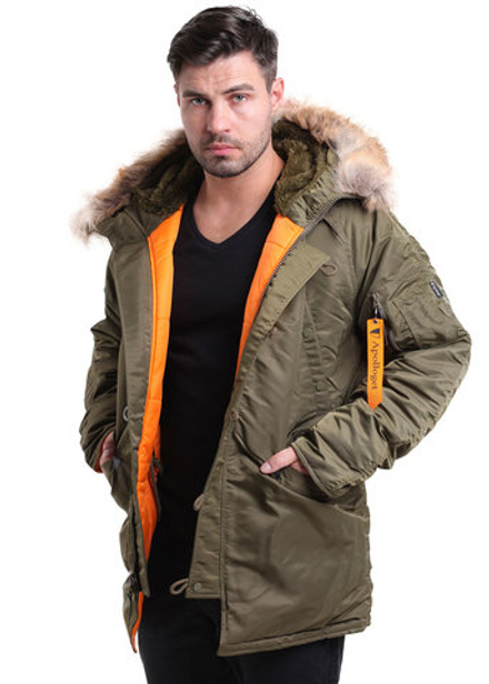 Куртка Аляска  N-3B  Husky Apolloget 2017 (зеленый - capers/orange)