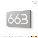 Номер на дверь 663, табличка на дверь для офиса, квартиры, кабинета, аудитории, склада, серая 120х70 мм, Айдентика Технолоджи