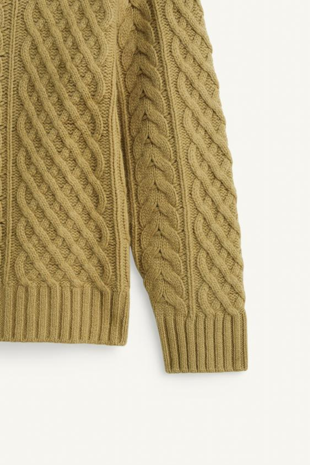 ZARA ТРИКОТАЖНЫЙ ДЖЕМПЕР СВОБОДНОГО КРОЯ ИЗ ШЕРСТИ, СВЕТЛО-ЗЕЛЕНЫЙ