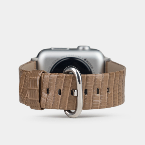 Ремешок для Apple Watch 40/41/42 mm из кожи ящерицы,  цвета кофе