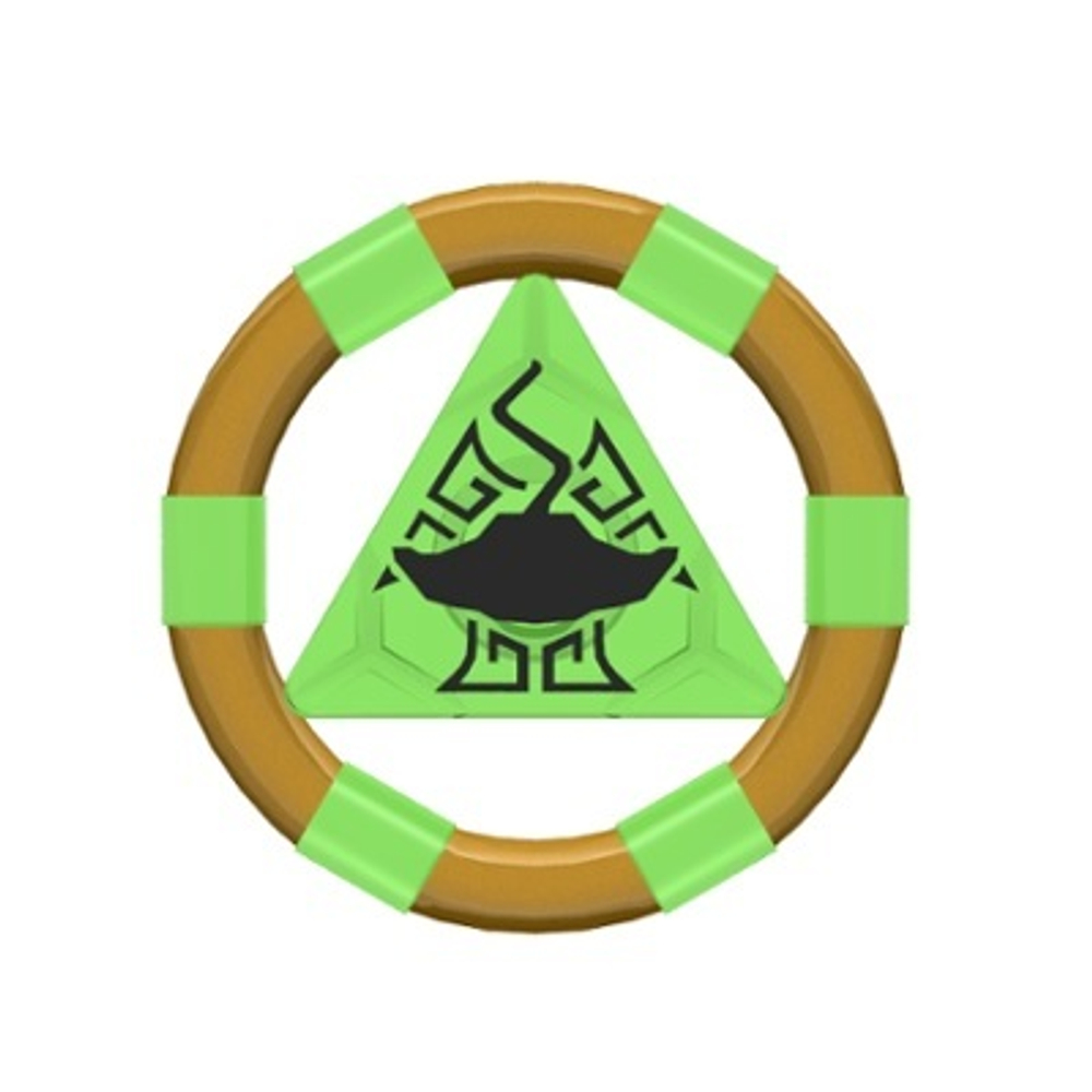 Кольцо с центральным треугольником, золотыми полосками и узором «Манта» 87748pb05