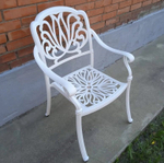 Набор белой садовой мебели William IV из литого алюминия, белый с темными крапинками