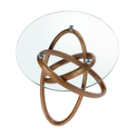 Приставной столик 2126/LT20051 из стекла и ореха