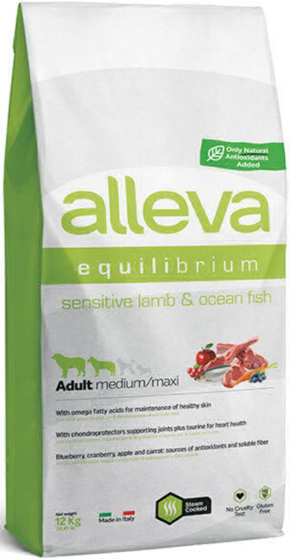 ALLEVA EQUILIBRIUM DOG для собак Sensitive Lamb & Ocean Fish Medium/Maxi / взрослых с ягненком и океанической рыбой 12кг