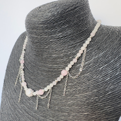 Колье «Розовый шёпот» — розовый кварц