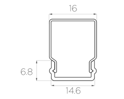 Профиль накладной алюминиевый LC-LP-0616-2 Anod