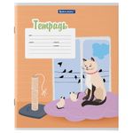 Тетрадь 12 л. BRAUBERG, линия, обложка картон, "КОТ", 106472, 5шт