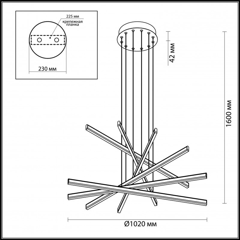 Подвесной светильник Odeon Light 3890/96L