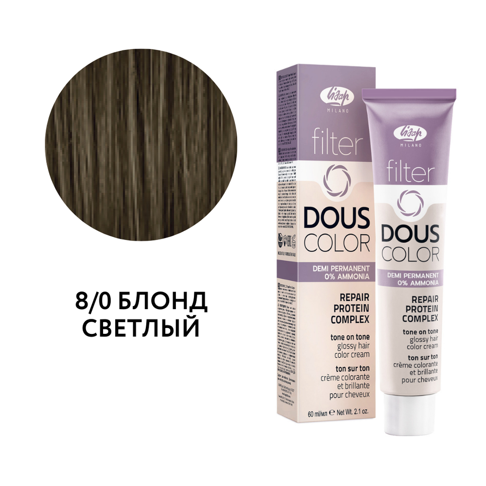 Полуперманентный безаммиачный крем-краситель тон-в-тон "Filter Dous Сolor" (60мл)