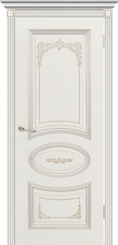 Розетка белая (эмаль Белая + патина Белое золото)