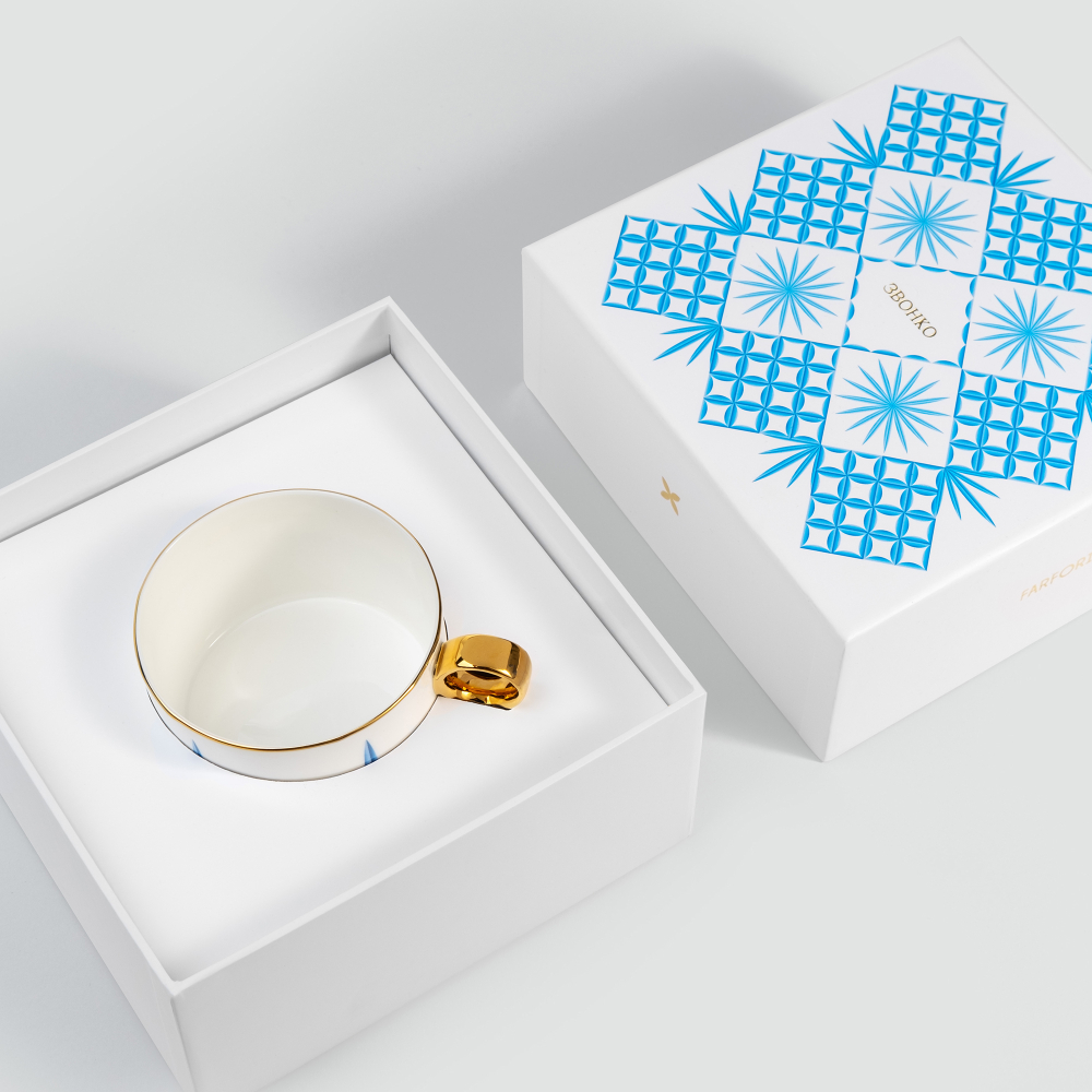 Чайная пара Farforite «Звонко» 250 мл в подарочной коробке