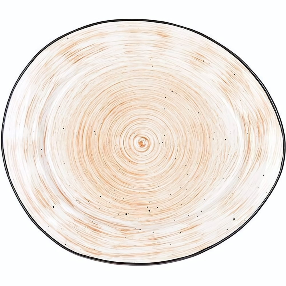 Тарелка «Пастораль» с оранжевыми вкраплениями (22,8х19,5 см) (Цвет: оранжевый)