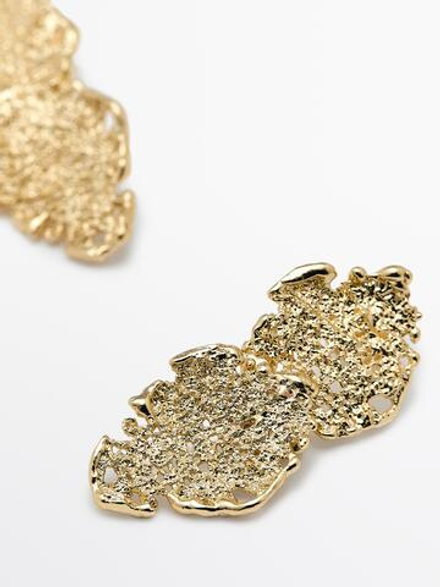 Massimo Dutti Кружевные серьги, золотистый