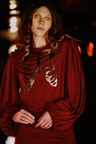 Платье с драпировкой длинное