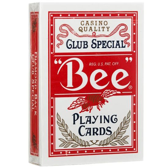 Карты игральные "Bee" 54 (картон 300G red core) /12
