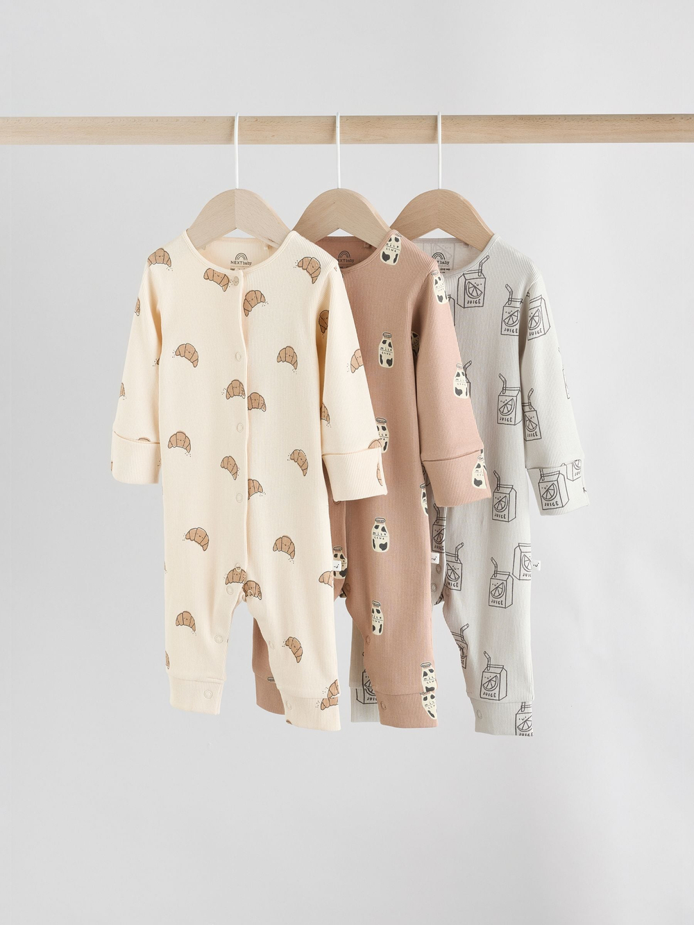 Комбинезон / Cлип для малышей Next AW3-261, 3 шт., Серый, Бежевый