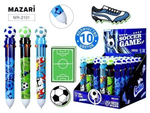 Ручка шарик. автомат 10цв. 0.7мм. "Win goal" корп. цветной, cмен.стержень 68 мм. (Mazari)