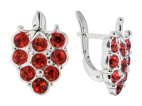 "Черимойя" серьги в родиевом покрытии из коллекции "Плод страсти" от Jenavi  с английским замком