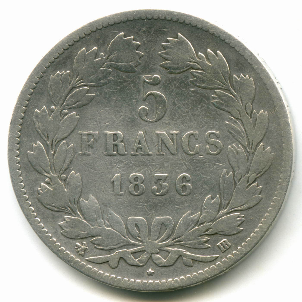 5 франков 1836. Франция (F)