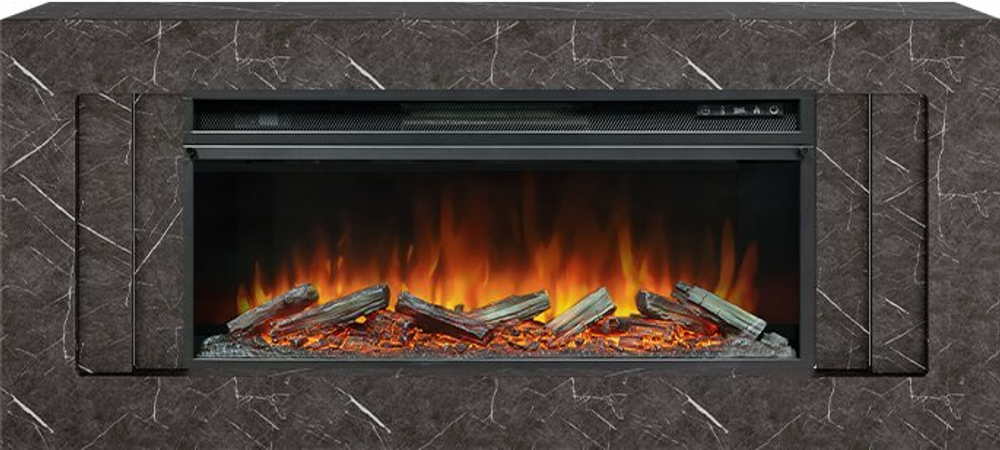 Каминокомплект Line 42 SFT Stone Touch - Серый мрамор с очагом Vision 42 LOG LED