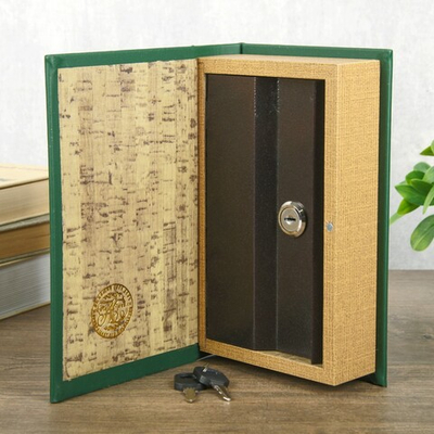 Сейф дерево книга кожа тиснение "На удачу в делах и бизнесе" 21х13х5 см