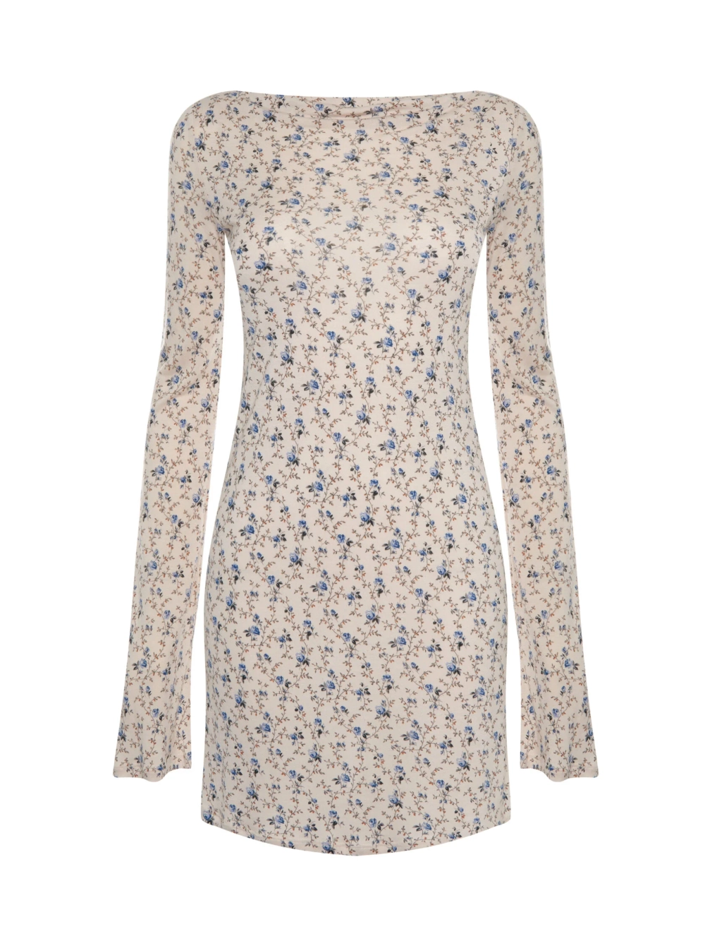 Платье мини LONG SLEEVE BLUE ROSE