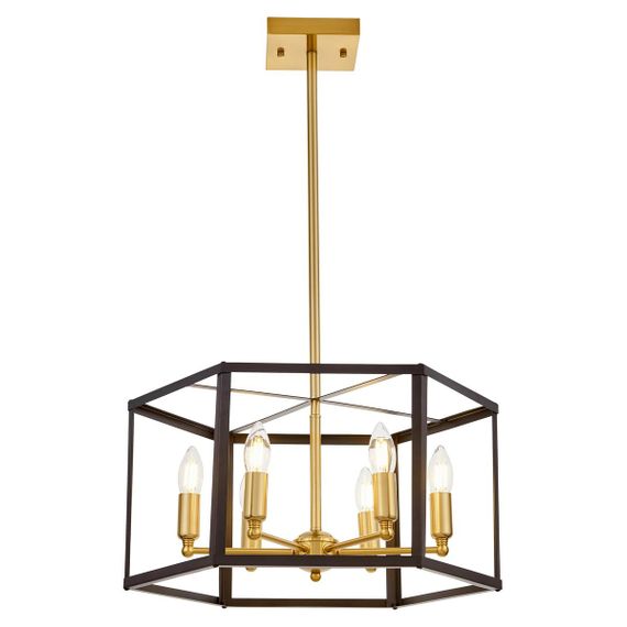 Подвесная люстра Lumina Deco Lorton LDP 1142-6 BK+MD