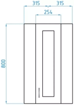 Подвесной шкаф Style Line 300/800 угловой (стекло)