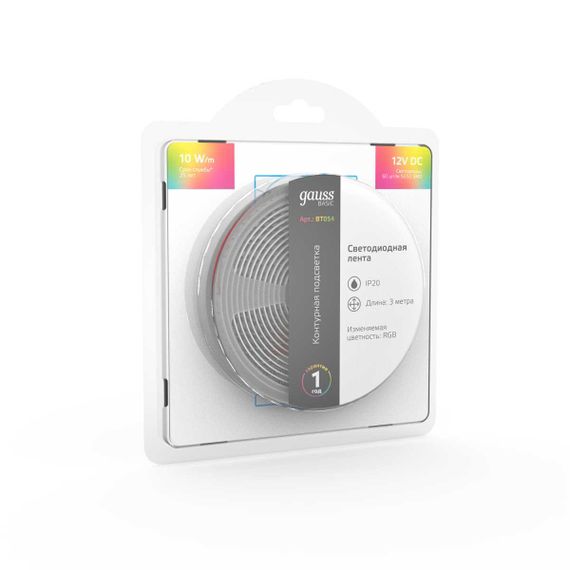 Светодиодная лента Gauss 10W/m 60LED/m 5050SMD разноцветный 3M BT054