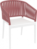 Кресло пластиковое Siesta Contract Portofino, белый, марсала