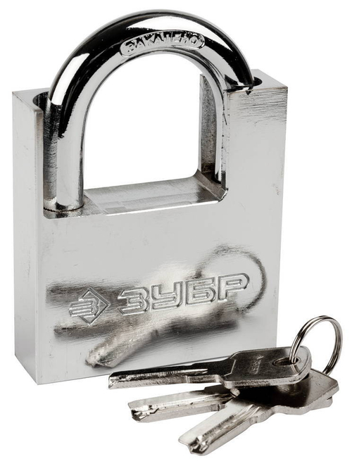 Замок ЗУБР ″ЭКСПЕРТ″ навесной, стальной корпус, закаленная дужка, с дополнительной защитой, 70мм