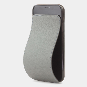 Чехол для iPhone X/XS из натуральной кожи теленка, серого цвета