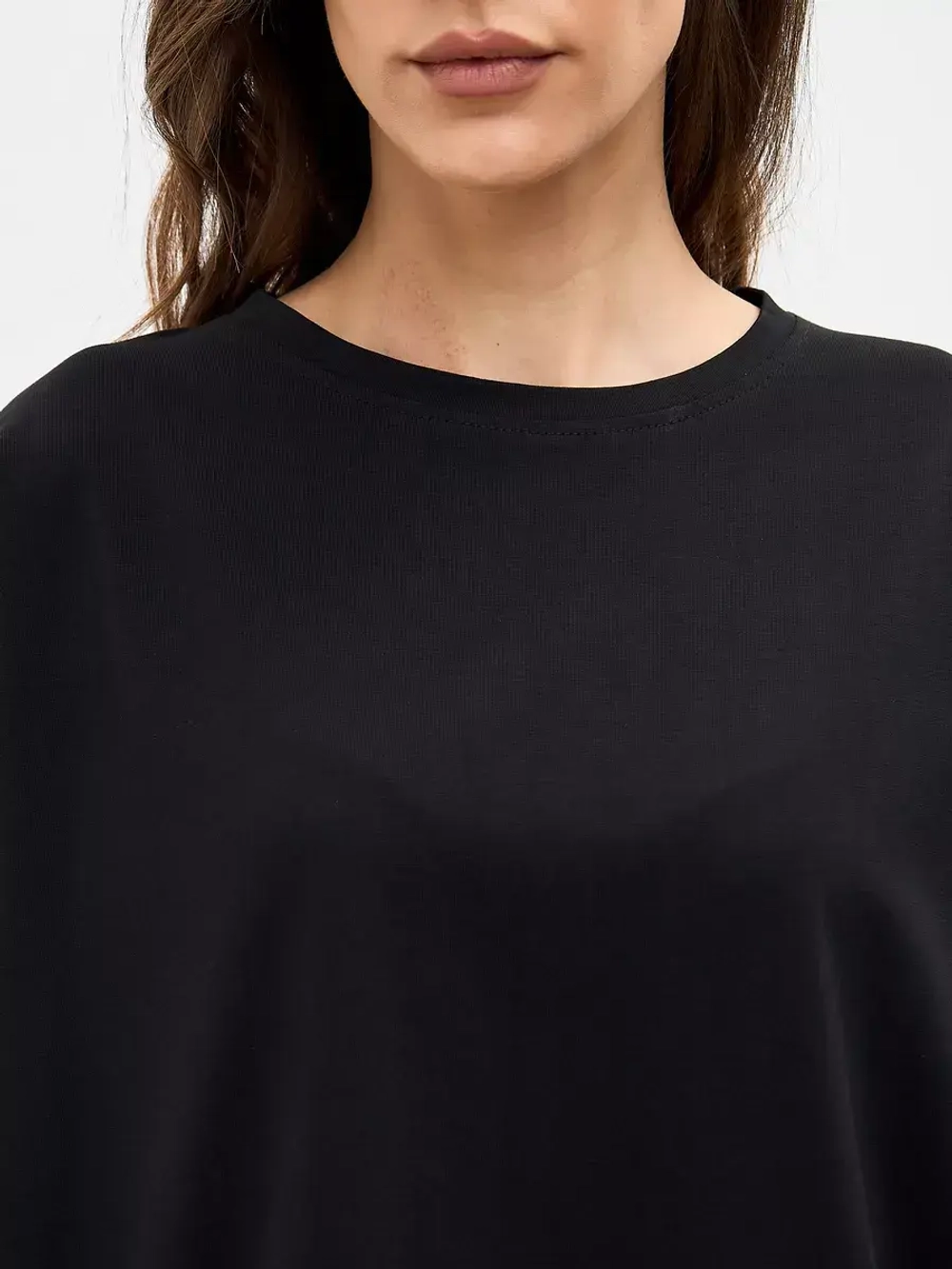 Футболка оверсайз большие размеры летучая мышь черный