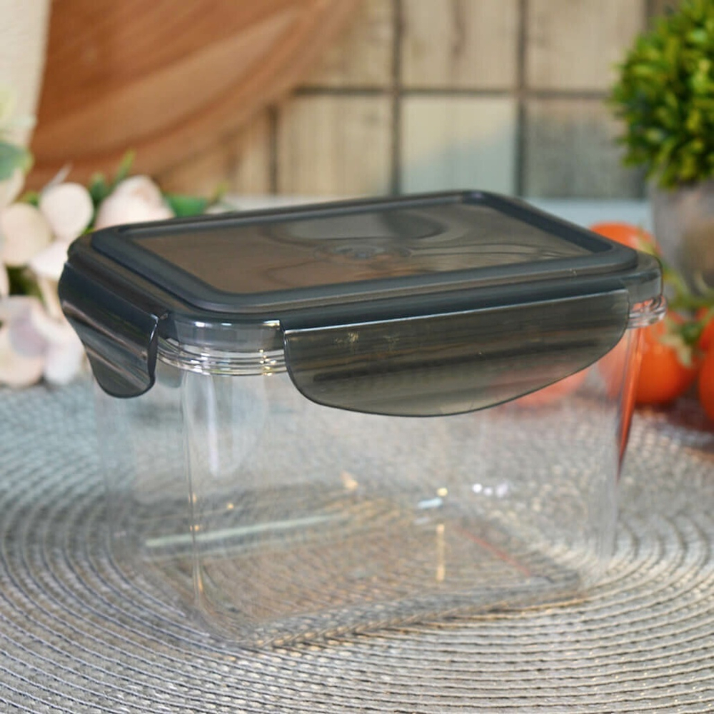 Контейнер для продуктов 0,7л герметичный прямоугольный "Opal", черный