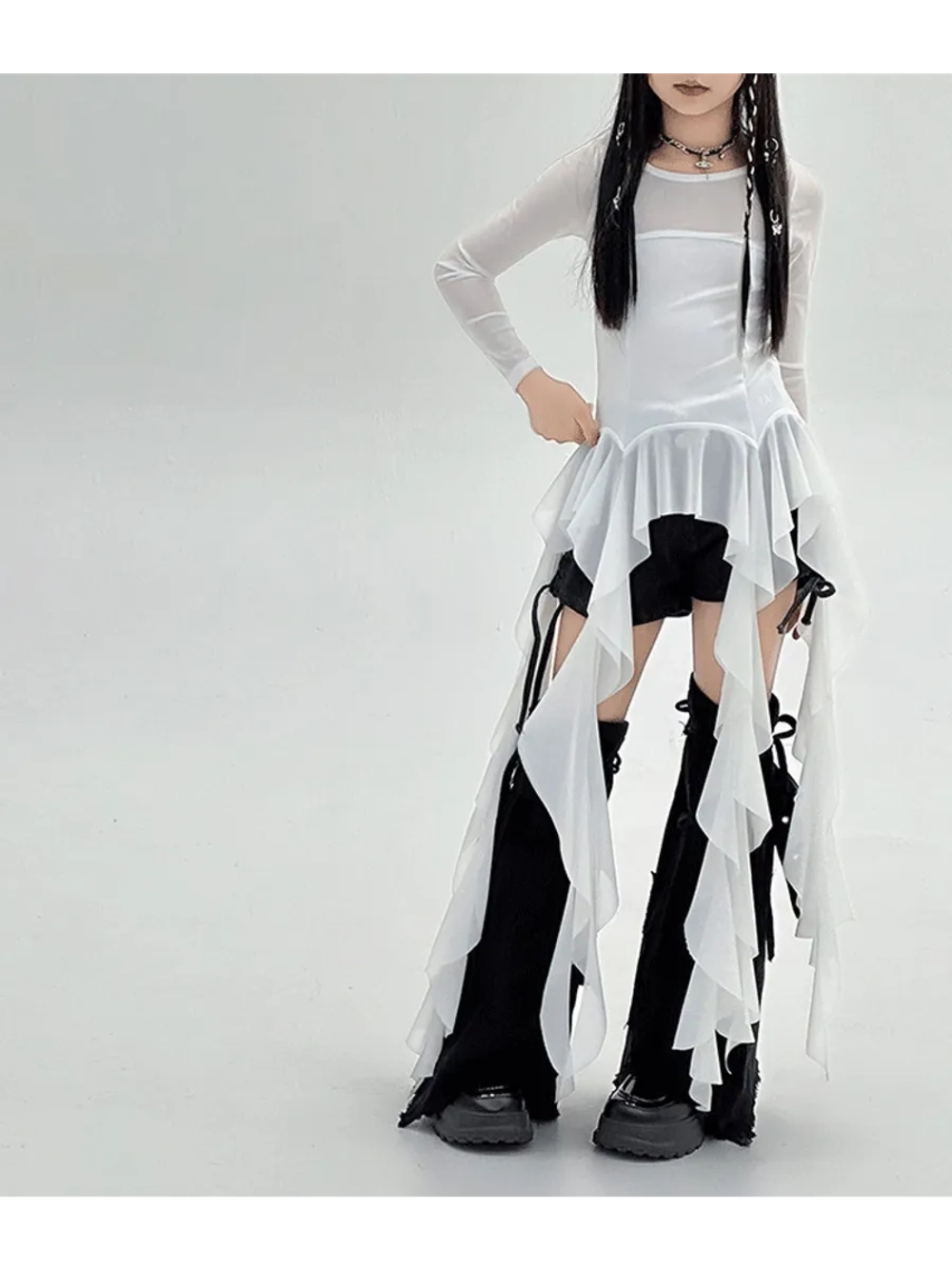 Лонгслив с воланами