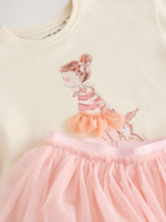 Футболка и юбка в комплекте для девочки Next E54-799, Молочный, Розовый