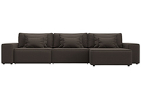 Диван угловой Лига-074 угол универсальный РОГОЖКА Амур 05 коричневый