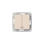 ATLASDESIGN 2-клавишный ВЫКЛЮЧАТЕЛЬ с подсветкой, сх.5а, 10АХ, мех., быстрозажим. клем., БЕЖЕВЫЙ