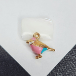 Птичка, подвеска, бижутерный сплав, позолота, цветная эмаль, 17×14мм, штучно