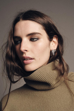 ZARA СЕРЬГИ-КОЛЬЦА СО СТРАЗАМИ, СЕРЕБРИСТЫЙ