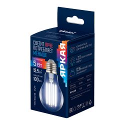 LED-A60-5W-4000K-E27-CL GLY01TR Лампа светодиодная. Форма A. прозрачная. Серия Яркая A++. Белый свет 4000K. Картон. ТМ Uniel