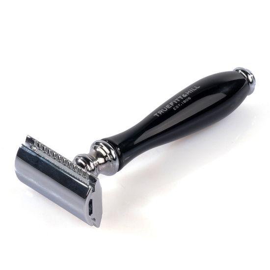 Т-образная бритва (станок) DE SAFETY ЭБОНИТ С ХРОМОМ WELLINGTON T&H