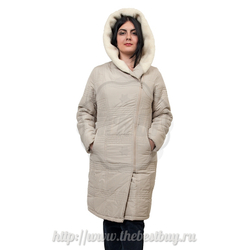 Женское пальто Мария  - разм. 42-54  (мод.926) - серо-бежевое