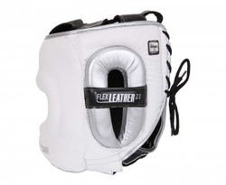 Шлем для единоборств с бампером Clinch Face Guard бело-серебристый C149