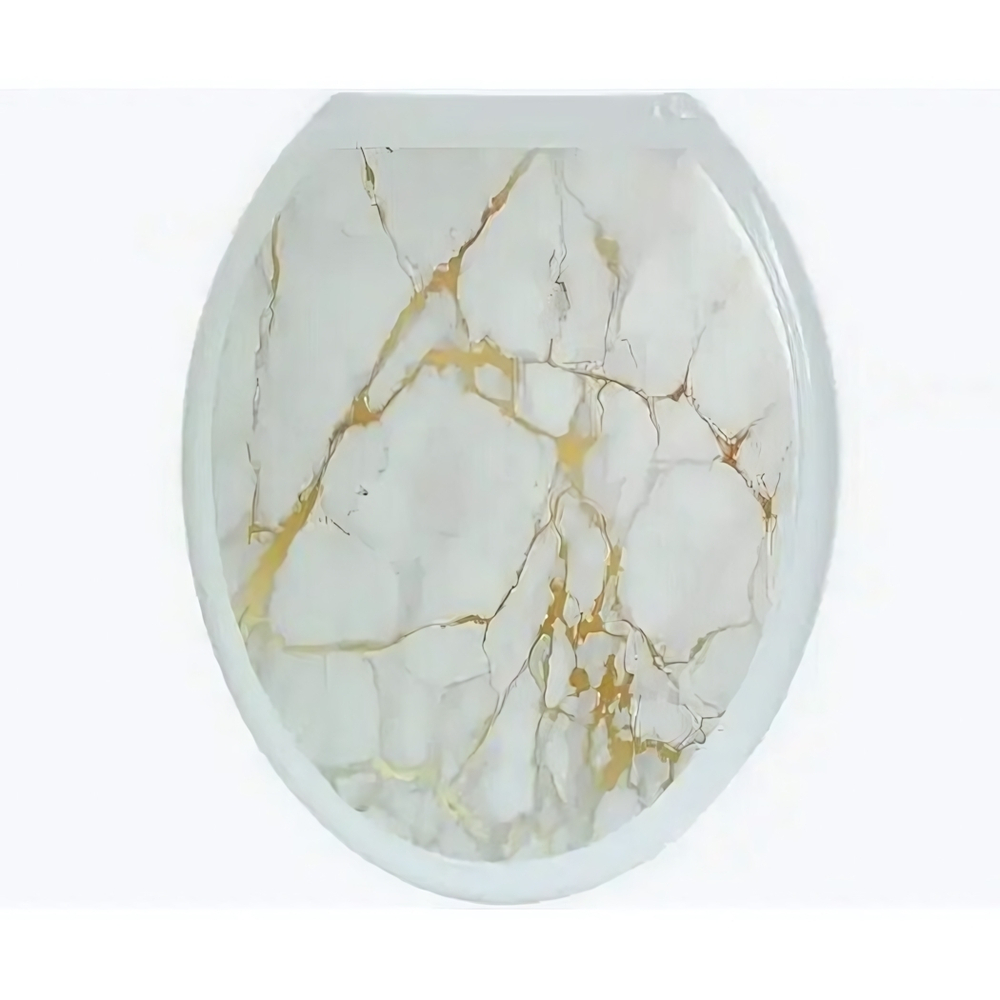 Крышка унитаза "ДЕКОР" фото принт "БЕЛЫЙ МРАМОР" бел РП-813А